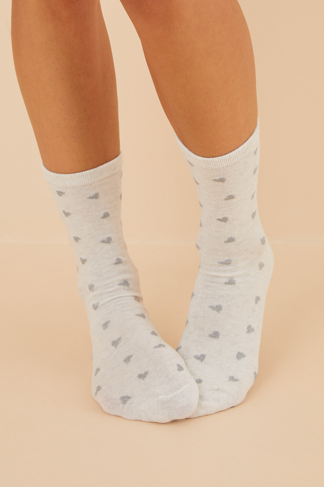 Pack 3 calcetines algodón corazones gris | Calcetines de mujer | WomenSecret