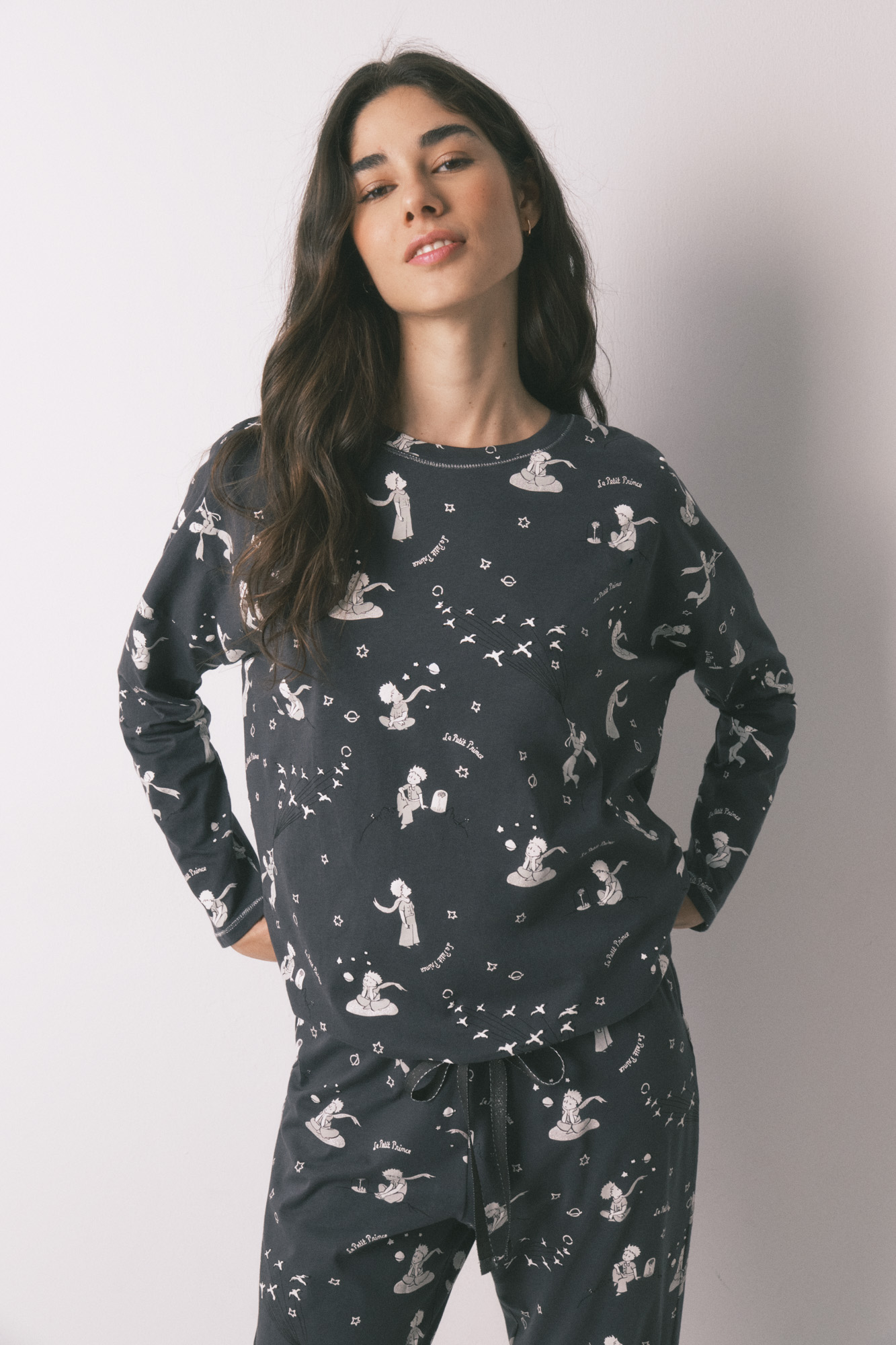 Hi Vision Pyjamas Pyjama long en 100% coton gris El Principito | Pyjamas Femme | WomenSecret