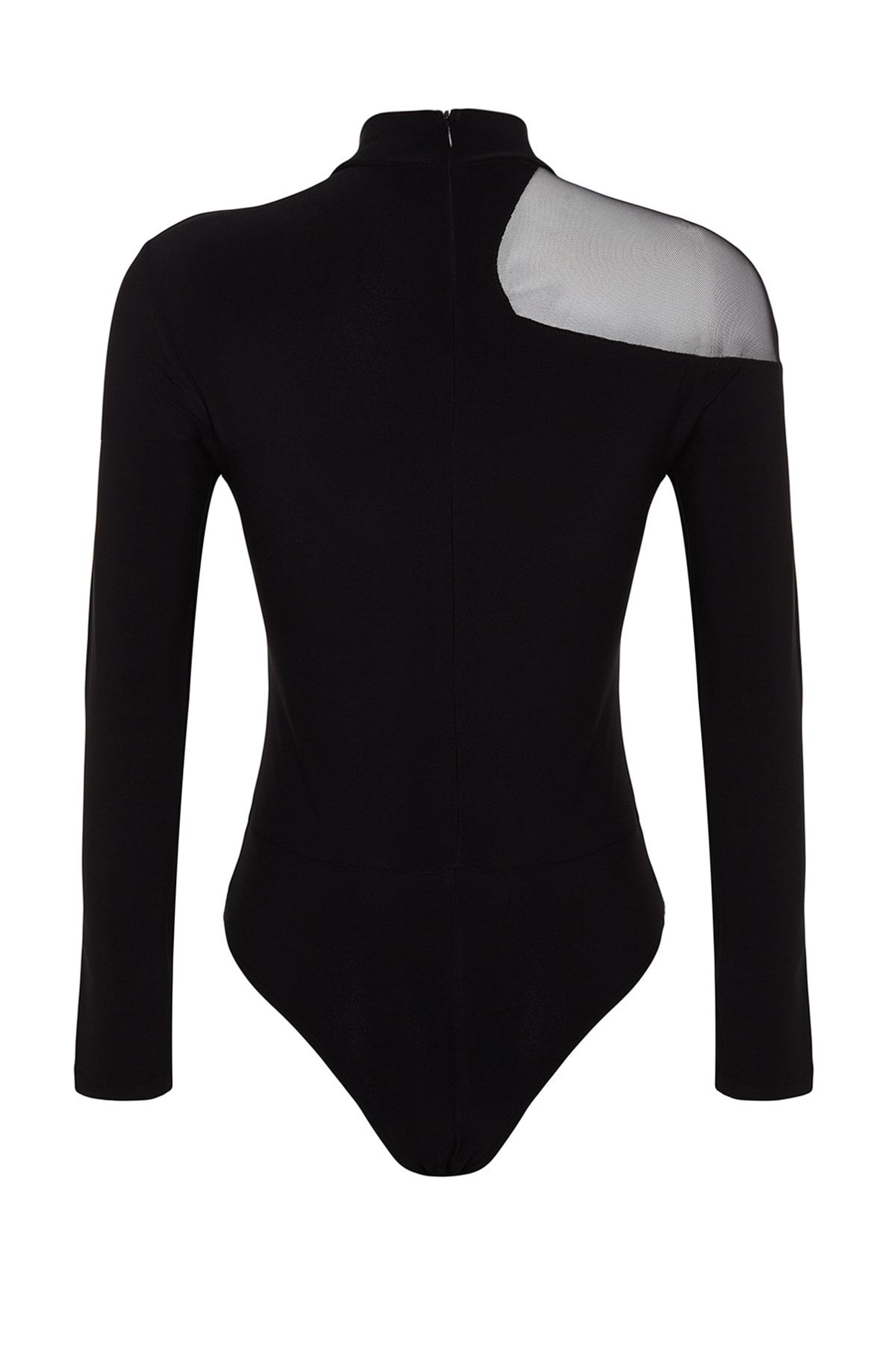 Body negro transparente de tul con detalles Bodies de mujer