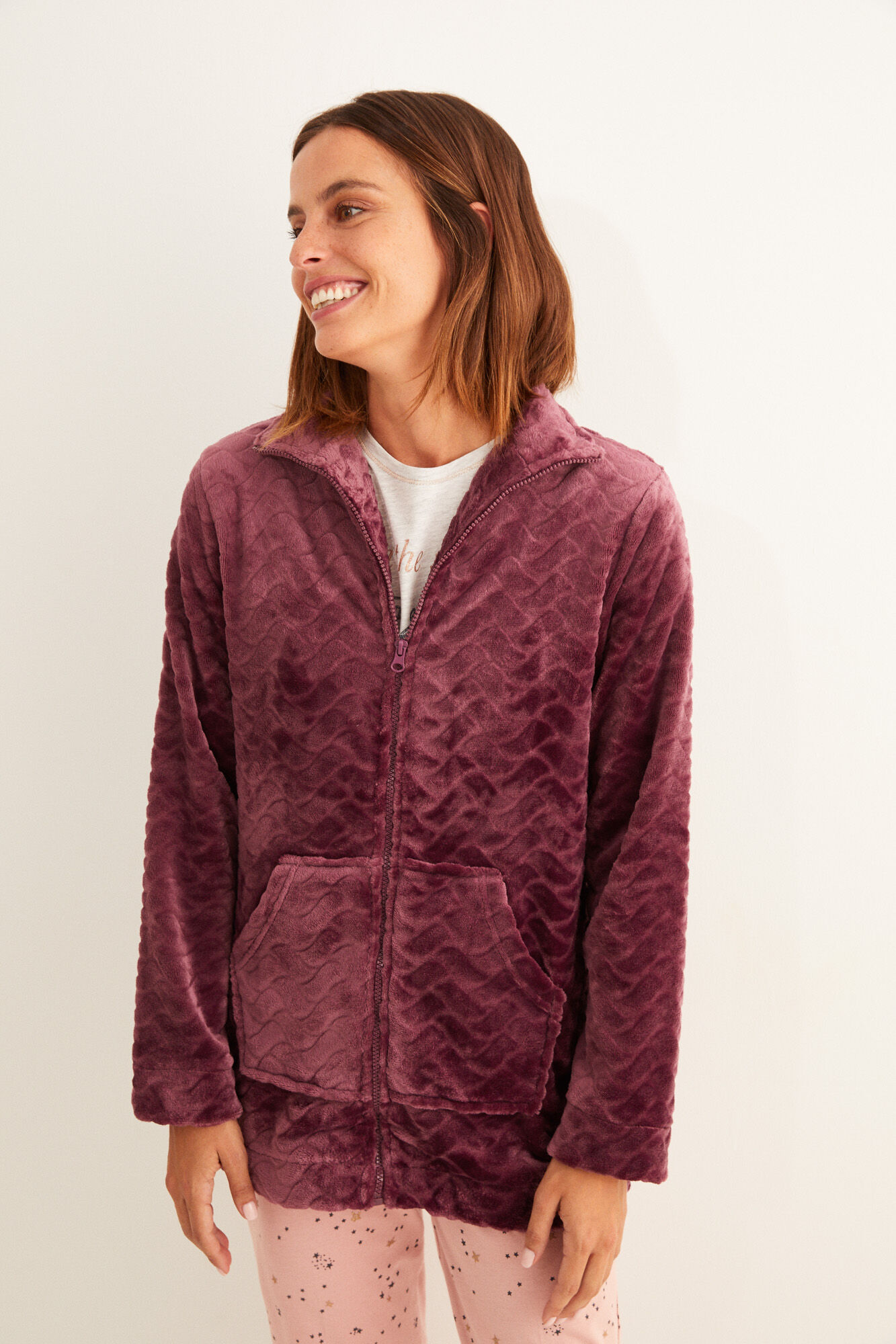 Bata estampado granate | Batas | Women'secret