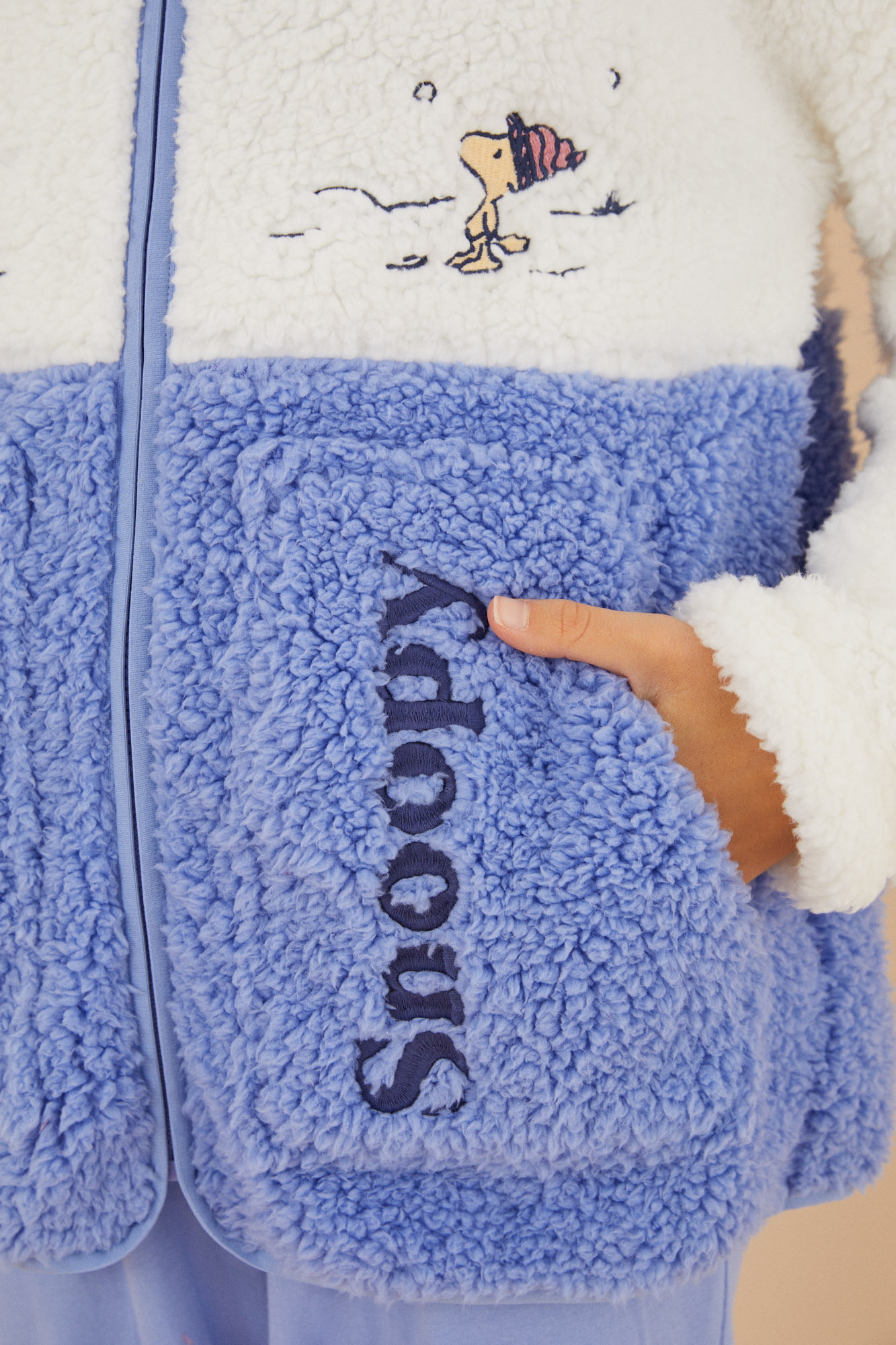 Peau Lainée Robe De Chambre Snoopy Veste Peau De Mouton Snoopy