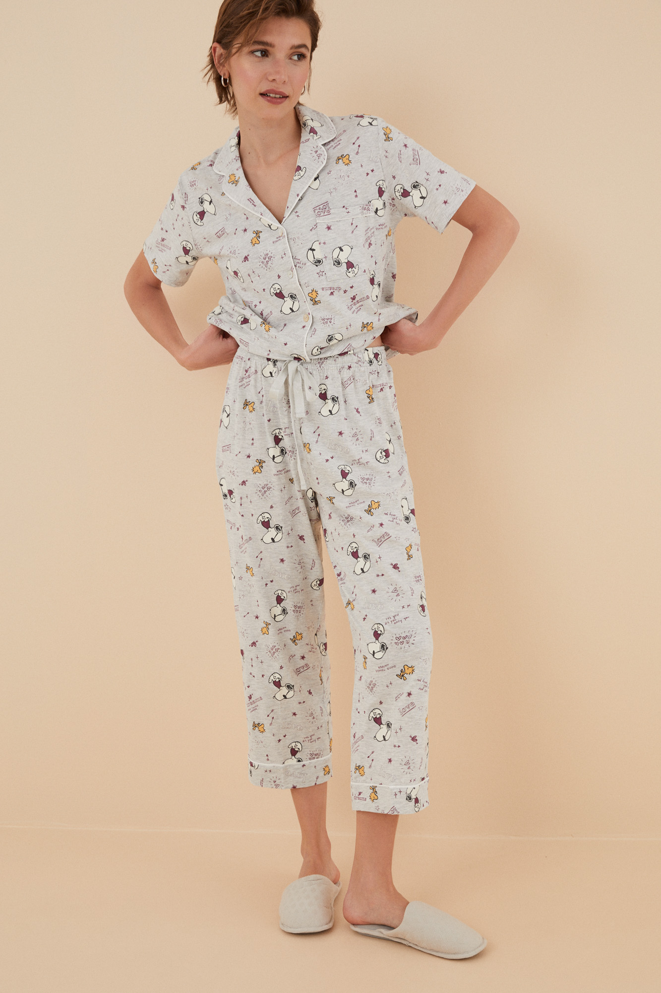 Pijama camisero 100% algodón Snoopy | Ropa de dormir de mujer y homewear | WomenSecret