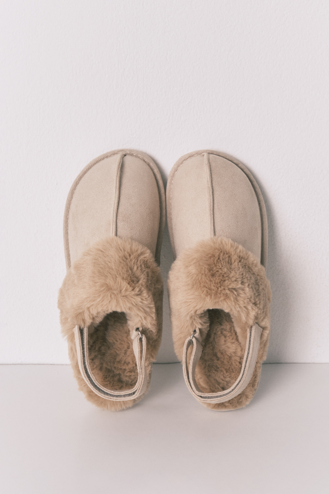 Zapatillas casa zueco pelo camel