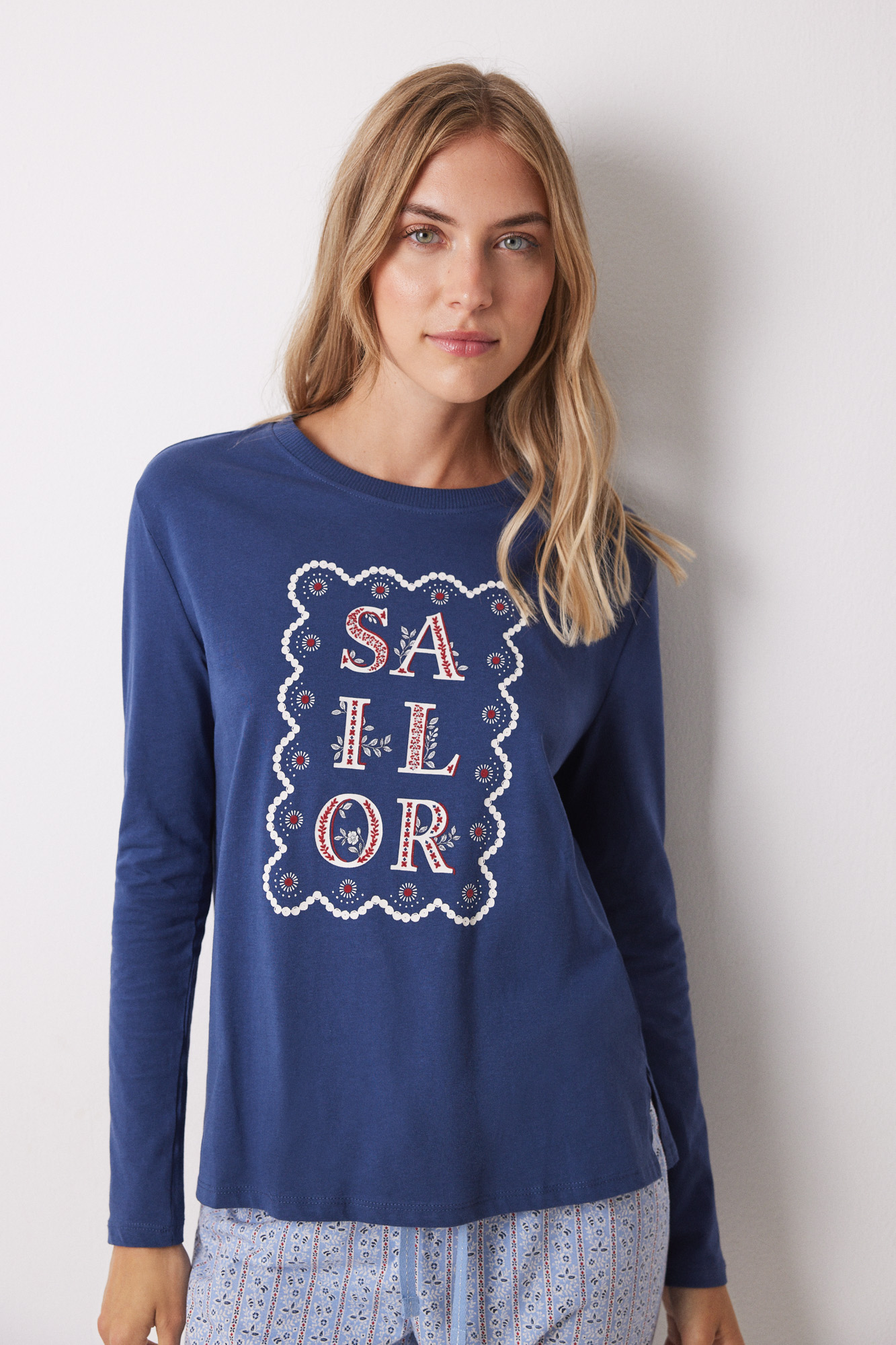 Camiseta manga larga azul Sailor