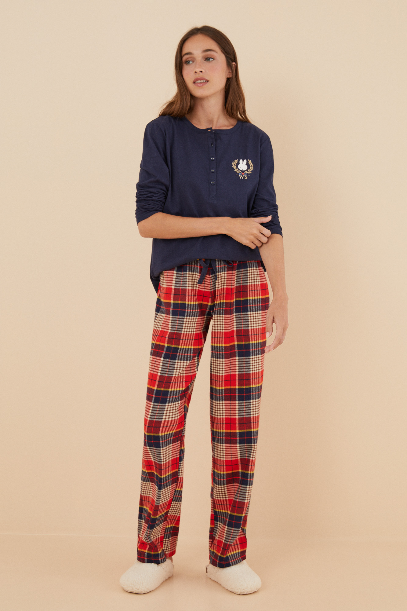 Pijama 100% algodón Miffy cuadros | Ropa de dormir de mujer y homewear | WomenSecret