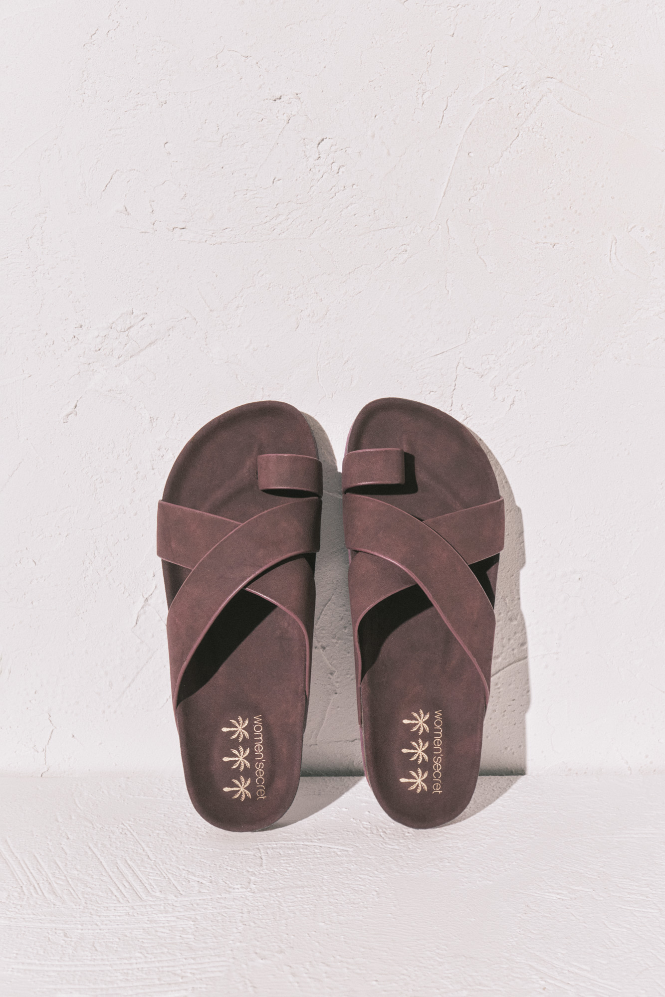 Women'secret Sandalias bio tiras cruzadas granate