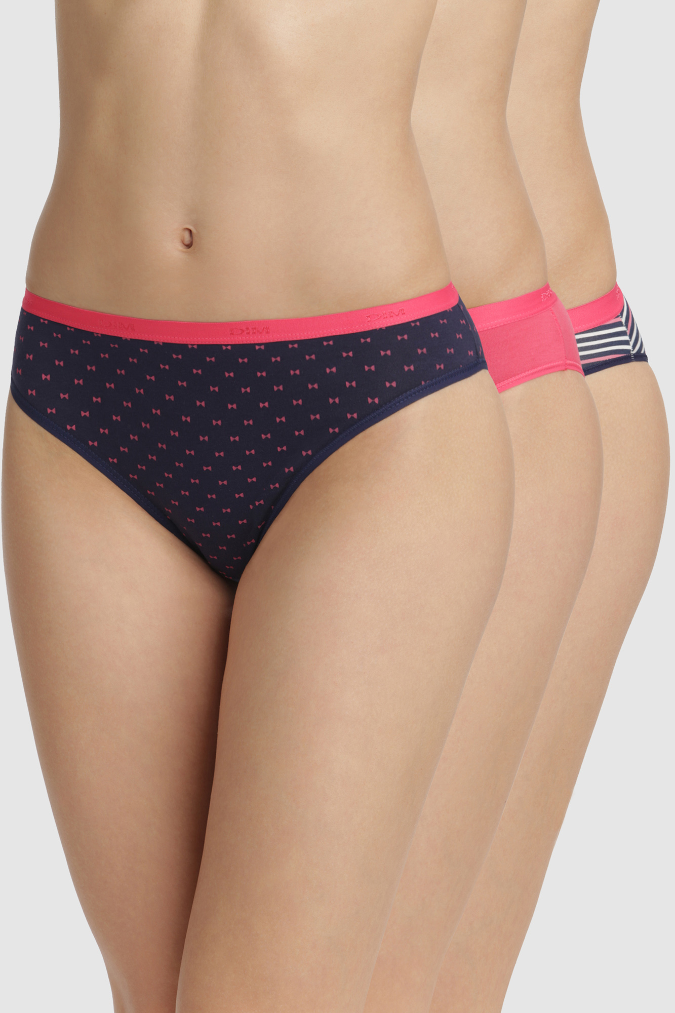 Lot De 3 Culottes Femme Dim Les Pockets - Coton Et élasthanne - Couleurs Assorties